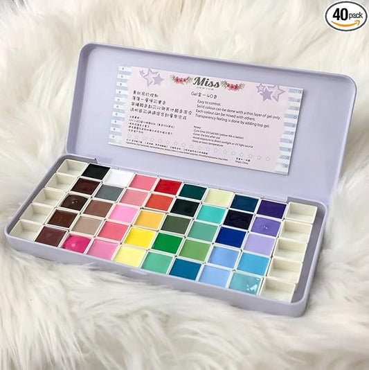 Gel palette Painting gel for nail art 40colors individual squares UV LED Gel for Nail Art DIY-VivaGrace Women