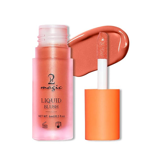 Liquid Blush, Long-lasting & Blendable Liquid Blush for High-Pigment Color, Achieve a Soft, Dewy, Healthy Natural Finish (05-Warm Orange, 0.2 Ounce)-VivaGrace Women