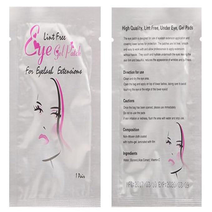 Eye Gel Patches,Under Eye Pads Lint Free Lash Extension Eye Gel Patches for Eyelash Extension (100)-VivaGrace Women