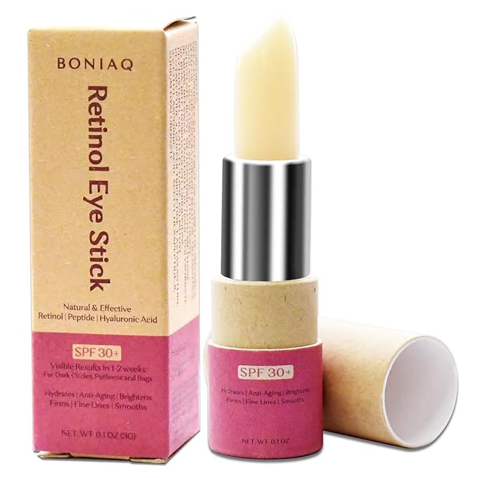 Retinol Eye Stick, Eye Brightener Balm, SPF 30+ Retinol Eye Cream With Hyaluronic Acid, For Dark Circle and Puffiness, Visible Results in 1-2 Weeks, Anti Aging Under Eye Cream for Wrinkles and Bags Reduces Fine Lines, 0.1oz-VivaGrace Women
