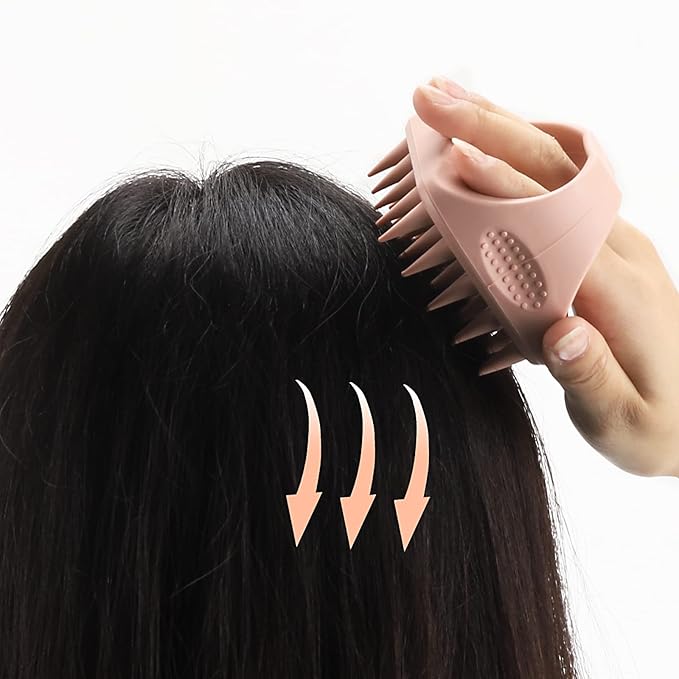 BTYMS 2 Pcs Solid Sillicone Scalp Massager Hair Shampoo Brush Scalp Scrubber Exfoliating Brush Hair Washing Brush Head Scrubber for Shower