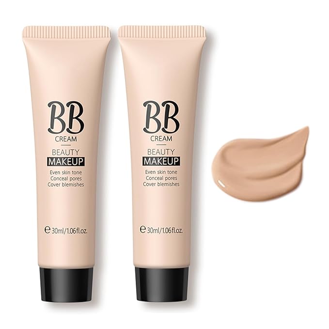 KWOLYKIM 2PCS Hydrating Makeup BB Cream, Tinted Moisturizer Face Makeup BB Cream Foundation Waterproof Concealer Clean Brighten Color Correcting Cream Nude Makeup Long Lasting for All Skin(Tan)-VivaGrace Women