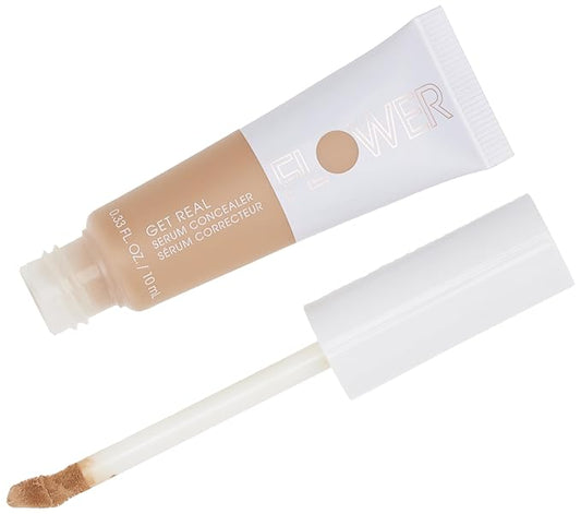 FLOWER BEAUTY By Drew Barrymore Get Real Serum Concealer - Brightens Skin + Blurs Blemishes - Hydrating Serum- Light Medium-VivaGrace Women