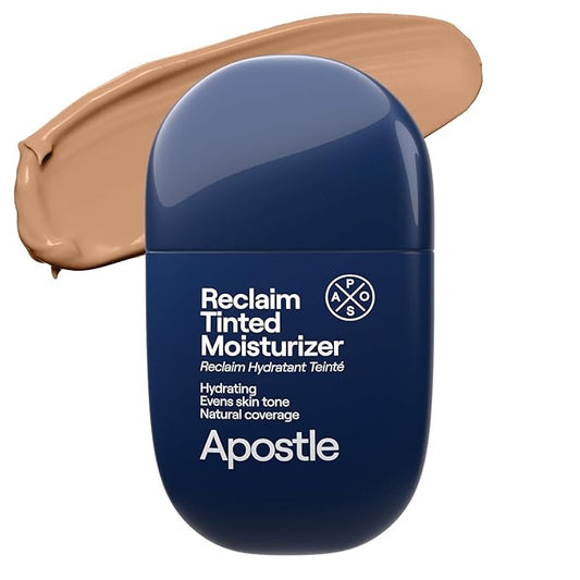 APOSTLE Reclaim Tinted Moisturizer for Men (6 Cornwall) - Niacinamide, Vitamin E, Squalane, Hyaluronic Acid, Tinted Face Moisturizer For Men. Hydrates, Evens Skin Tone, Reduces Fine Lines, 1 Fl. Oz.-VivaGrace Women