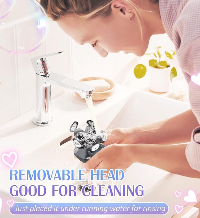 Electric Razors for Women,5 in 1 Womens Electric Leg Shaver Cordless Painless Facial Hair Removal for Arms and Underarms Bikini Trimmer,Portable and Safe Wet and Dry Use Women Shaver,White Black-VivaGrace Women