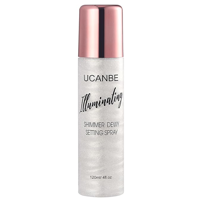 UCANBE Shimmer Dewy Setting Spray – Glowing + Makeup Setting Spray 2 in 1 Lightweight Formula for a Radiant Glow,Long-Lasting Face Mist for Face Body, 4 Fl Oz #Silver-VivaGrace Women