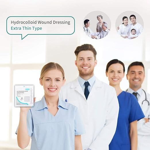 Dimora Hydrocolloid Dressing 4" x 4" for Wound Care, 10 Pack Large Patch Bandages with Self-Adhesive for Bedsore, Burn, Blister, Acne Care, Super Absorbent for Fast Healing-VivaGrace Women