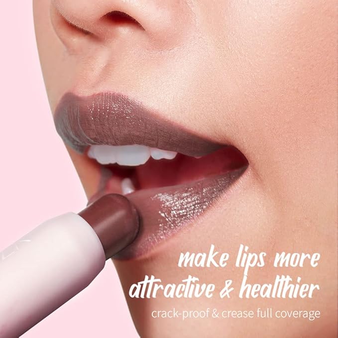 Tinted Lip Balm Chapstick with Color, Natural Semi - Gloss Finish, Hydrating/Coloring 2 in 1 Moisturizer Lip Stick for Girls & Women #03 Nude-Mauve-VivaGrace Women