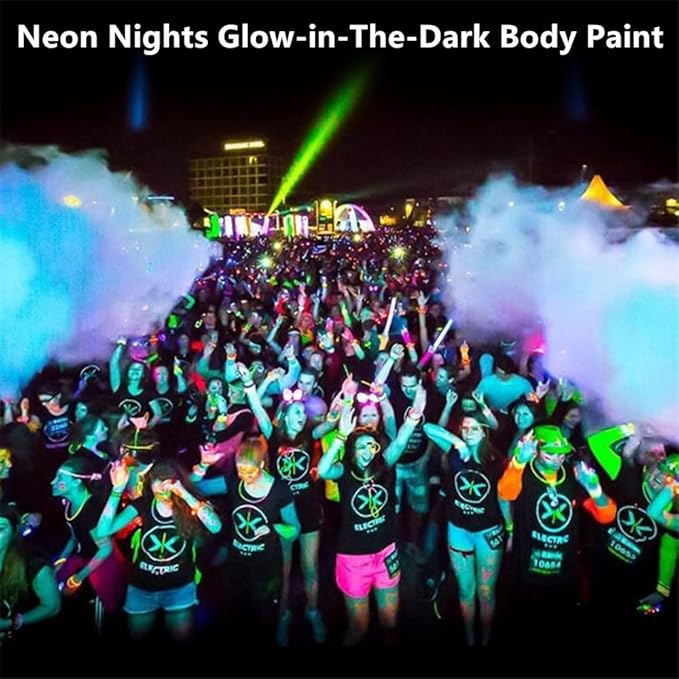 Go Ho Neon Yellow Body Paint Washable(2.37oz,70ml),under UV Blacklight Neon Face Paint,Water Based Neon Fluorescent Yellow Face Paint for Adults Children SFX Cosplay Costumes Halloween Makeup-VivaGrace Women