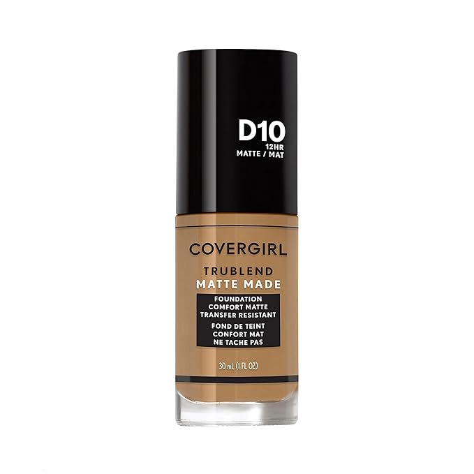Covergirl Trublend Matte Made Liquid Foundation, D10 Golden Caramel, 1.014 Fl Oz-VivaGrace Women