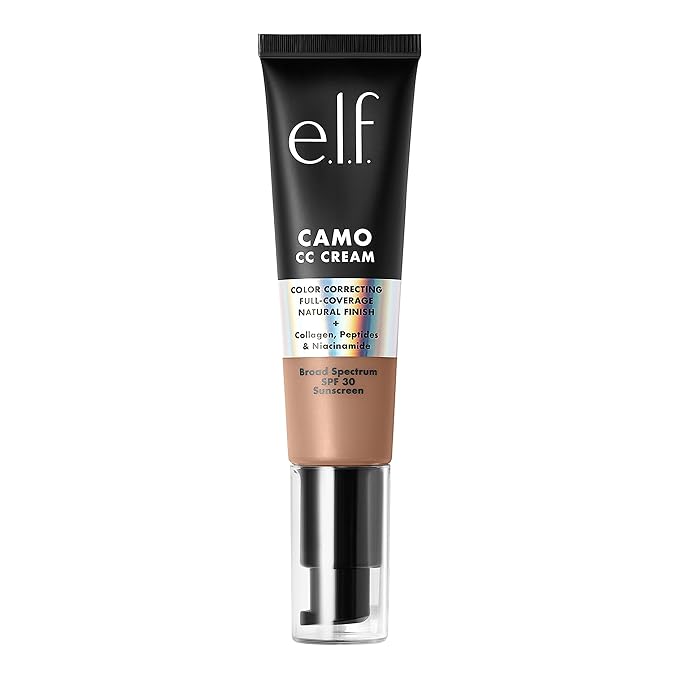 e.l.f. Camo CC Cream, SPF 30 Color-Correcting Medium-To-Full Coverage Face Foundation, Delivers An Airbrushed Finish, Vegan & Cruelty-Free, Tan 415 C-VivaGrace Women