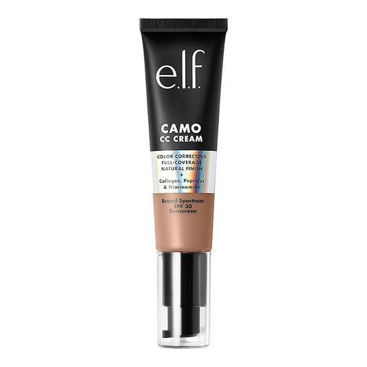 e.l.f. Camo CC Cream, SPF 30 Color-Correcting Medium-To-Full Coverage Face Foundation, Delivers An Airbrushed Finish, Vegan & Cruelty-Free, Tan 415 C-VivaGrace Women