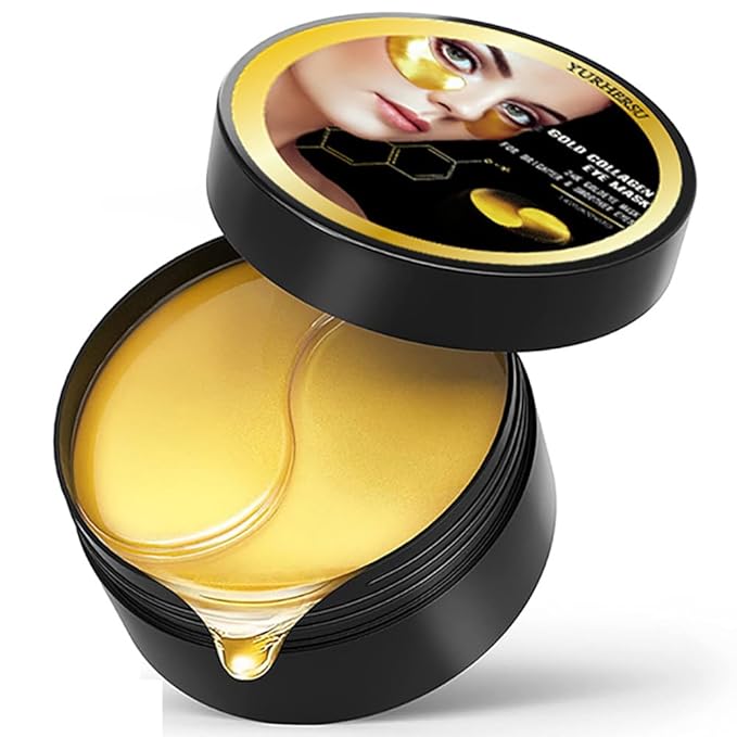 24K Collagen Eye Mask 60 Pcs Moisturzing Eye Pads for Puffy Eyes, Dark Circles, Under Eye Bags, Anti-Wrinkle, Moisturizing, Eye Skin Care Fast Absorption Eye Patches Gel for Women Man-VivaGrace Women