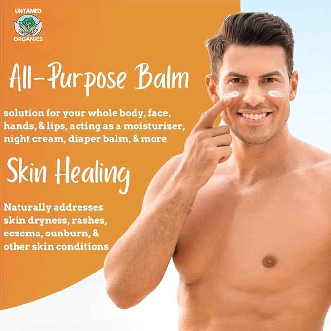 Untamed Organics Just Tallow 100% Grass-Fed Grass-Finished Beef Tallow Balm For Skin Care - Full Body & Face Moisturizer For Sensitive Skin, Eczema - All-Purpose Pure Tallow Cream (Unscented) 2 oz-VivaGrace Women