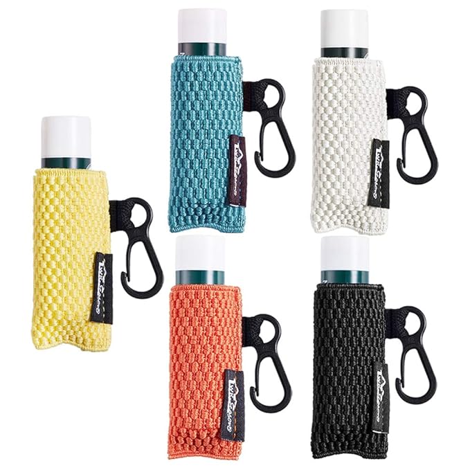 WK IEASON Lip Balm Holder Keychain 5pcs Black Clip on Chapstick Lipstick Keychain Sleeves Holder Pouch Tight-Knit Elastic Lip balm Holder-VivaGrace Women