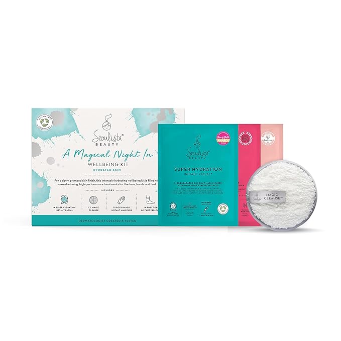 HYDRATED Gifting Bundle | SUPER HYDRATION SHEET MASK | Rosy Toes - Foot Mask Instant Pedciure | Rosy Hands - Hand Mask Instant Manicure| Magic Cleanse™ Eco-friendly Cleansing Tool-VivaGrace Women