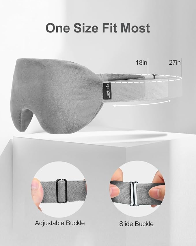 Luxtude Heated Eye Masks for Dry Eyes with Flaxseed & Lavender, Microwave Warm Eye Compress Moist Heat, Weighted Eye Mask for Sleeping, Hot Stye Eye Compress for Puffy Eyes, Dark Circles (Gray)-VivaGrace Women