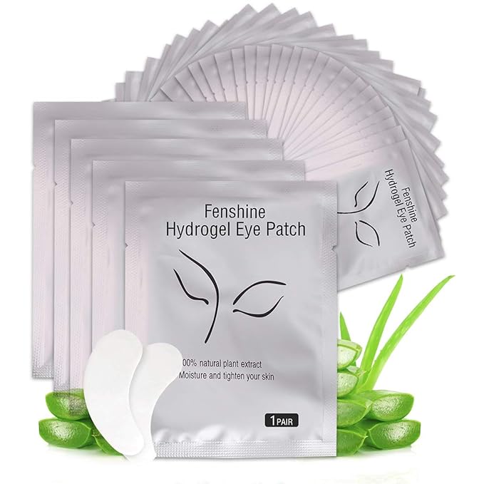 Fenshine 100 Pairs Eyelash Extension Eye Pads Lint Free Hydrogel Eye Patches Professional Under Eye Gel Pads for Lash Extensions Supplies (100 Pairs) …-VivaGrace Women