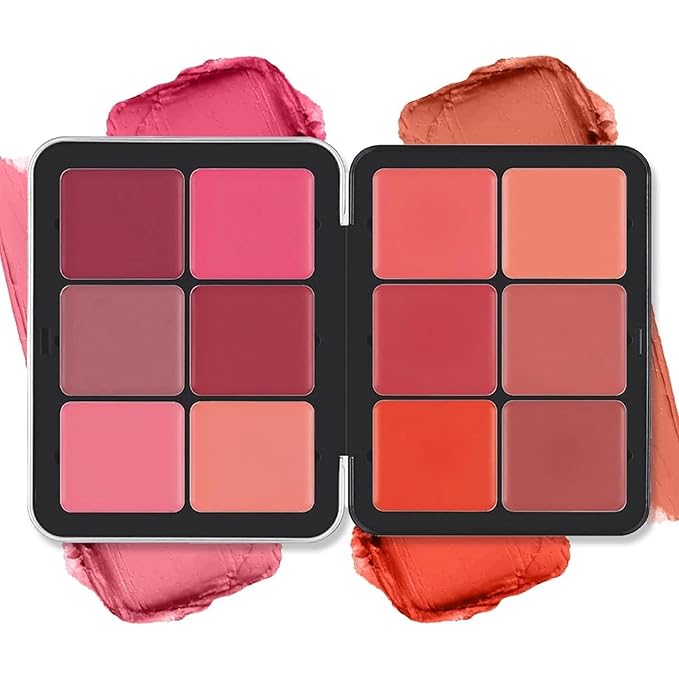 12 Colors Blush Palette,Highlighter Blush Powder Makeup,Long-Wearing,Smudge Proof,Natural-Looking,Blendable Cruelty-Free Matte Finish,Contour and Highlight Blush Palette Face Cosmetics Makeup-VivaGrace Women