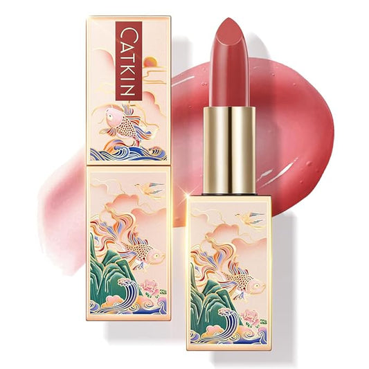 CATKIN Lip Balm Color Tinted Changing Lipstick Ultra Hydrating Lip Moistrurizer Chapstick with Vitamin E Nourishing For Cracked & Dry Lips 0.12 oz C06 CAMELLIA-VivaGrace Women