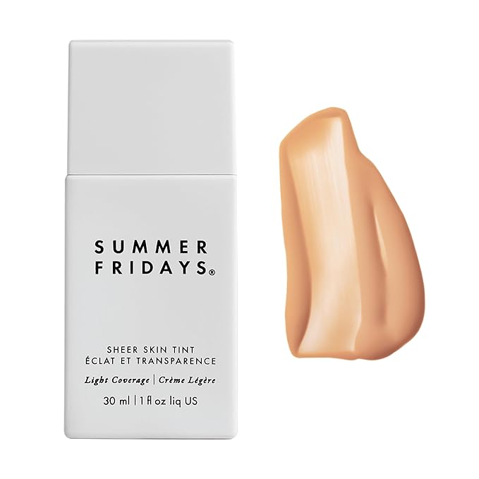 Summer Fridays Sheer Skin Tint - Tinted Moisturizer with Hyaluronic Acid - Helps Diminish Uneven Skin Tone - Sheer to Light Coverage - Shade 2.5 - Light with Cool Peach Undertones (1 Fl Oz)-VivaGrace Women