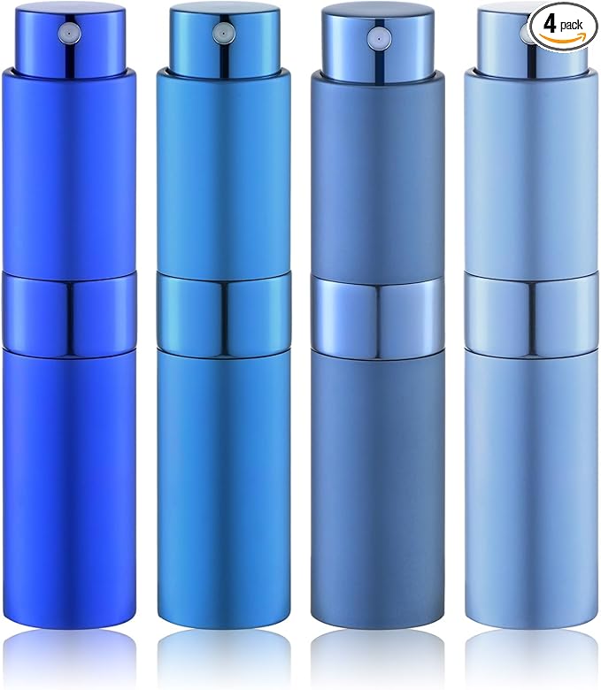Travel Perfume Bottle Refillable - Cologne Spray Atomizer Mini - Small Travel Size Sprayer Empty for Refill Sample Container - Portable Fragrance Decant Dispenser for Men Women 8ml 4PCS Blue-VivaGrace Women