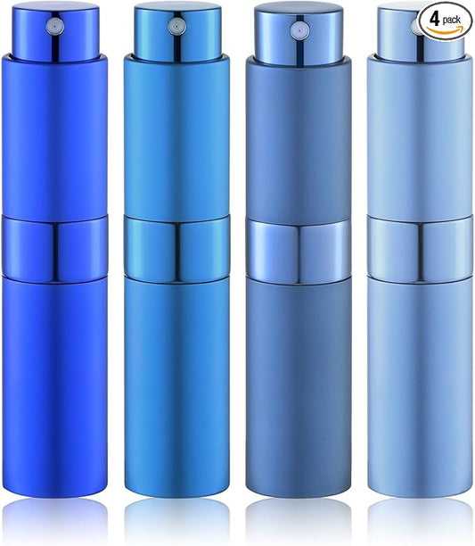 Travel Perfume Bottle Refillable - Cologne Spray Atomizer Mini - Small Travel Size Sprayer Empty for Refill Sample Container - Portable Fragrance Decant Dispenser for Men Women 8ml 4PCS Blue-VivaGrace Women