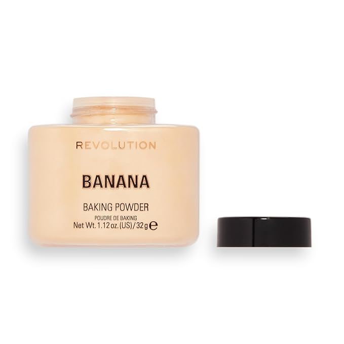 Revolution Beauty, Loose Baking Powder, Makeup Setting Powder, Long Lasting Coverage, Mattifies & Reduces Shine, Banana, 1.13 Oz-VivaGrace Women