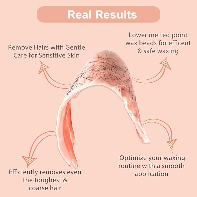 Hard Wax Beads, 2.5 lb Wax Beans for Hair Removal, Ideal for Sensitive skin, Brazilian, Bikini, Face, Eyebrows, Underarms and Full Body Waxing Bulk (Pink)-VivaGrace Women