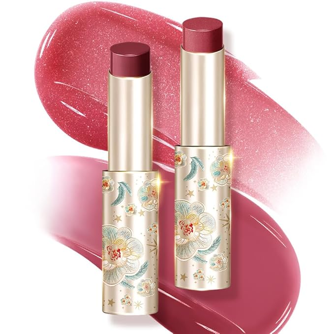 CATKIN Glossy Lip Balm Ultra Hydating Glow Lip Tinted Jelly Plump Melting Balm Shea Butter Repair Soothing For Dry Lips Dewy Finished 0.12 oz 2pcs Set 01-VivaGrace Women