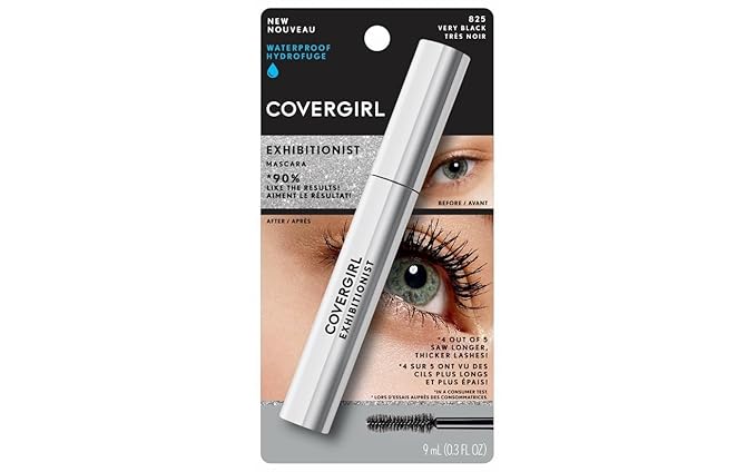 COVERGIRL Exhibitionist Waterproof Mascara, Very Black (Pack of 2)