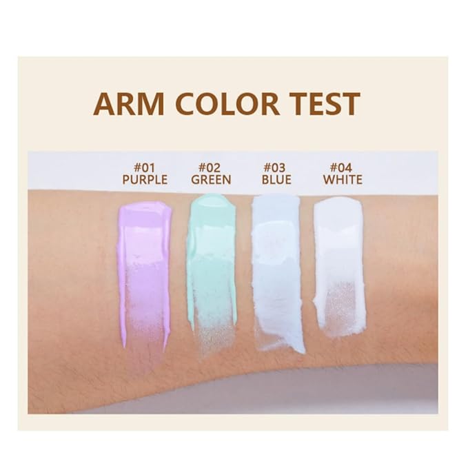 MAEPEOR Moisturizing Face Primer 4 Colors Long Lasting Matte Face Primer For Neutralizing Uneven Skin Tones & Brightening Complexion (02 Green)-VivaGrace Women