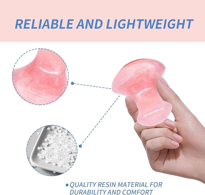 Mushroom Gua Sha Natural Rose Quartz Aventurine Gua Sha Mushroom Face Massager Stone for Eye Neck Beauty Spa Relaxing Massage Stone Facial Massage Spa Relaxing Meditation Guasha Scraping Massage Tool-VivaGrace Women