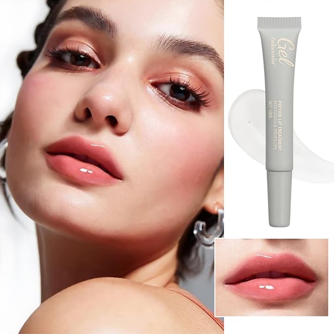 Glow Lip Balm,Moisturizing Lip Balm for Dry Cracked Lips,Hydrating Lip Balm with Glossy Finish,Moisturizers & Treats Lips Nourishing Lip Care Lip Repair Gel Peptide Lip Treatment (03# Salted caramel)-VivaGrace Women