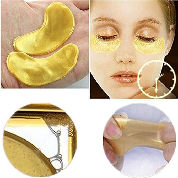 50 Pairs 24K Gold Eye Mask Powder Crystal Gel Collagen Natural Eye Pads For Anti-Aging & Moisturizing Reducing Dark Circles, Puffiness, Wrinkles-VivaGrace Women