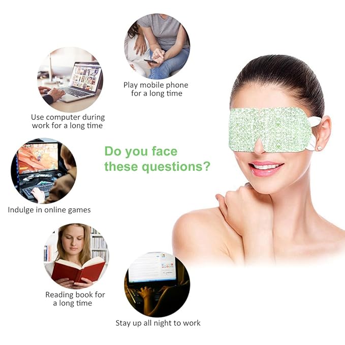 Steam Eye Mask, 15 Packs Hot Steam Eye SPA Mask Relieve Eyestrain Remove Dark Circle Lavender Fragrance Warming Eye Patch-VivaGrace Women