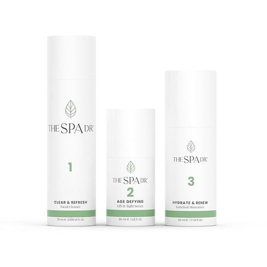 The Spa Dr. 3-Step Age-Defying Skincare System - Antiaging SkinCare Set for Women - Anti Aging Skin Care Sets for Women - Skin Care Routine: Cleanser, Age Defying Lift & Tight Serum, Moisturizer-VivaGrace Women