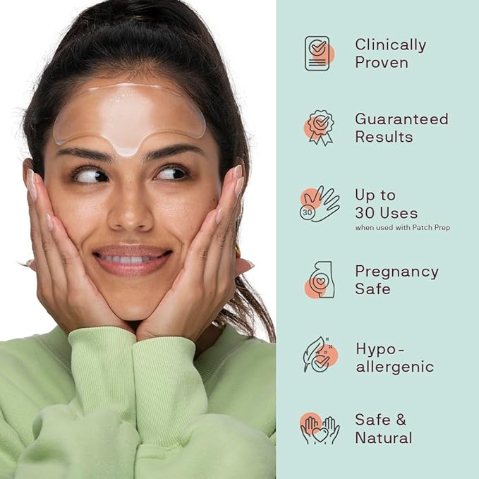 Dermaclara Silicone Facial Patches - Anti-Wrinkle Face Patches for Frown, Smile Lines & Forehead, Reusable Overnight Silicone Wrinkle Pads, Up to 30 Uses - 4 Under Eye Patches & 1 Forehead Patch-VivaGrace Women