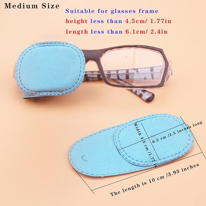 6 Piece Pack Children's Eye Patch can Cover Any Eye Patch, Treatment Amblyopia Strabismus Lazy Eye Patch, Reusable Medical Eye Patch (Medium Size, Blue)-VivaGrace Women
