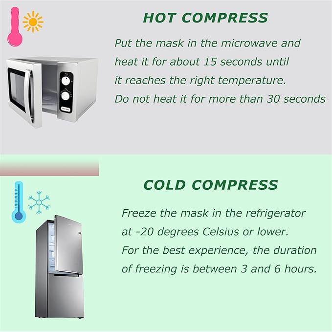 2PCS Gel Eye Mask, Reusable Hot Cold Therapy Eye Mask, for Puffy Eyes, Dark Circles, Headaches, Migraine, Stress Relief-VivaGrace Women