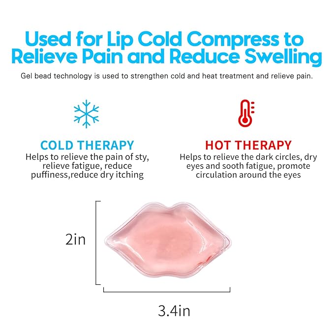 Lip Ice Pack for Cosmetic (10 PCS)，Ice Pack After lip ice treatment, reusable ice pack lip shape ice pack to relieve pain and relax lips, anti-aging lip care ice pack to reduce lip swelling-VivaGrace Women
