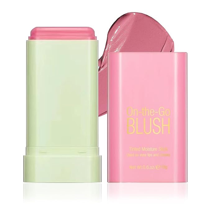 Multi-Use Cream Blush Stick,Soft Smooth Makeup Blush Stick for Cheeks Lips & Face,Waterproof Long Lasting Blendable Lightweight Face Blush Stick Matte Makeup for All Skin Types-VivaGrace Women
