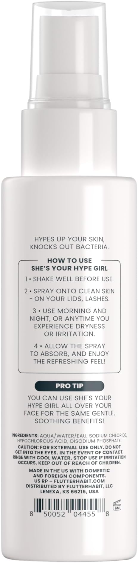 FlutterHabit Hypochlorous Acid Spray, Face Mist for Acne Prone Skin, HOCl Formula to Soothe Irritation, Refresh Complexion, Repair Damage, Balance Oil, Calm Redness, Restore Clarity (125mL)-VivaGrace Women