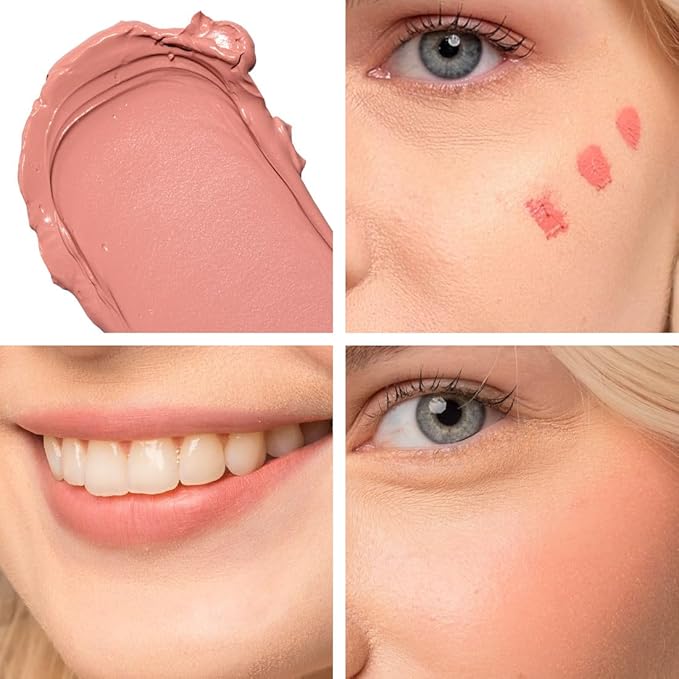 Palladio Liquid Blush for Cheeks & Lips 2-in-1 Makeup Face Blush, Weightless Cream Formula, Smudge Proof Long-Wearing Pigmented Blush, Natural Look Makeup Face Blushes, Dewy Finish, Rose Cloud-VivaGrace Women