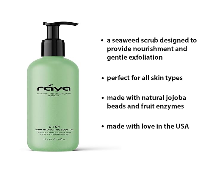 RAYA Enzyme Hydrating Body Scrub 16 oz Cucumber Scent (S-104) | Gentle and Exfoliating Body Scrub | Made with Seaweed, Jojoba Beads, and Fruit Enzymes-VivaGrace Women