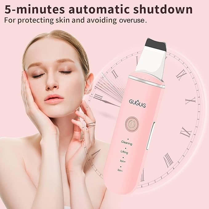 GUGUG Skin Scrubber Face Spatula Skin Spatula Pore Cleaner Blackhead Remover Tools for Facial Deep Cleansing-4 Modes, Pink-VivaGrace Women