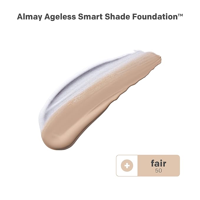 Almay Anti-Aging Foundation, Smart Shade Face Makeup with Hyaluronic Acid, Niacinamide, Vitamin C & E, Hypoallergenic-Fragrance Free, 050 Fair, 1 Fl Oz (Pack of 1)-VivaGrace Women