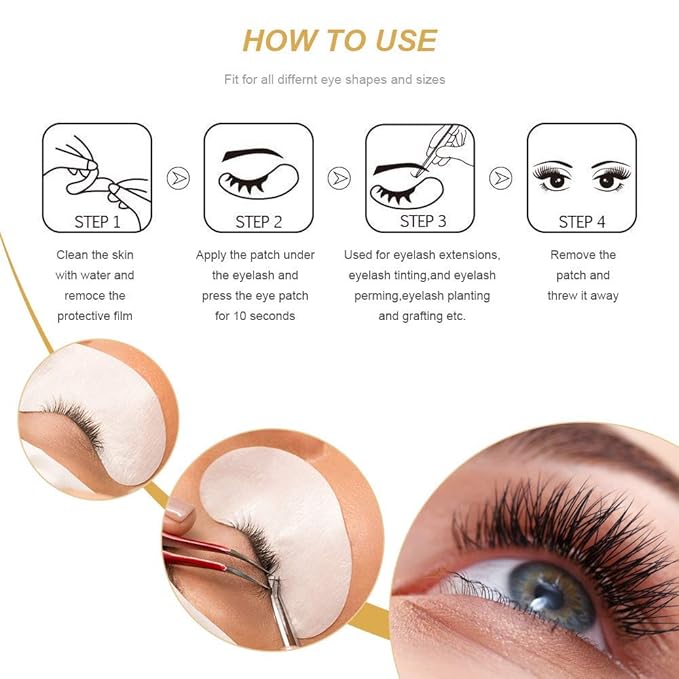 Under Eye Gel Pads Eyelash Extension Pads Lint Free DIY False Eyelash Lash Extension Makeup Eye Gel Patches Pack (50)-VivaGrace Women