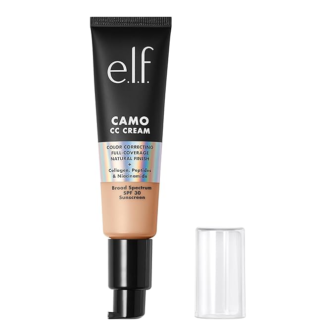 e.l.f. Camo CC Cream, SPF 30 Color-Correcting Medium-To-Full Coverage Face Foundation, Delivers An Airbrushed Finish, Vegan & Cruelty-Free, Light 250 W-VivaGrace Women