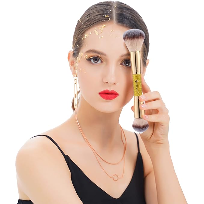 DUcare Foundation Powder Brush Double Ended Blush Makeup Brushes, Duo Bronzer Blush ideal for cream or powder-VivaGrace Women